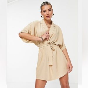 I SAW IT FIRST Batwing Sleeve Self Tie Wrap Dress Mini Dress
